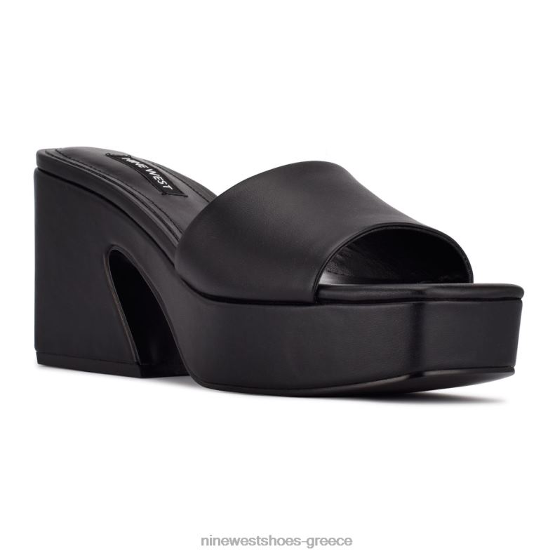 Nine West σανδάλια slide platform oklee 2JJ4N208 μαύρος