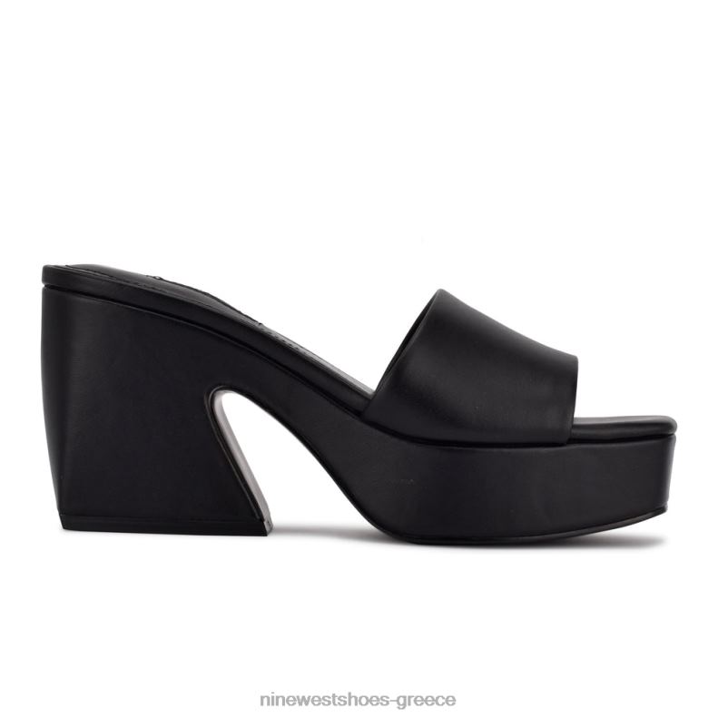 Nine West σανδάλια slide platform oklee 2JJ4N208 μαύρος