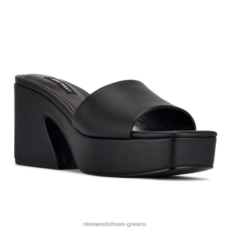 Nine West σανδάλια slide platform oklee 2JJ4N208 μαύρος