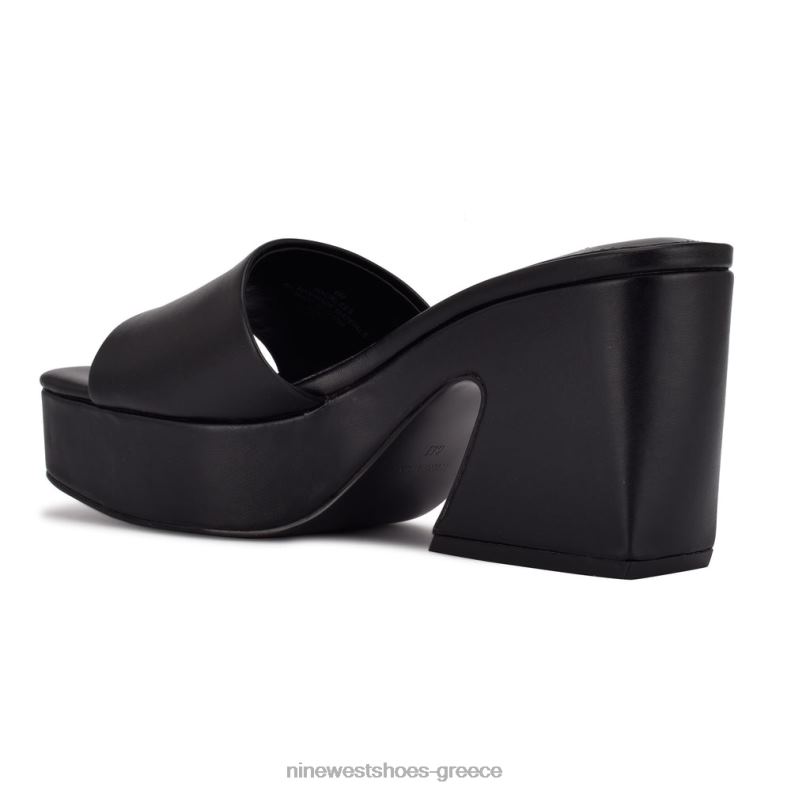 Nine West σανδάλια slide platform oklee 2JJ4N208 μαύρος