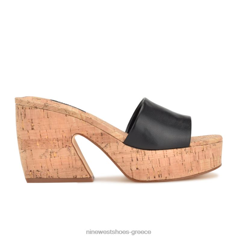 Nine West σανδάλια slide platform oklee 2JJ4N208 μαύρος