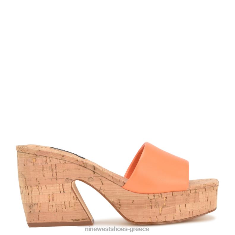 Nine West σανδάλια slide platform oklee 2JJ4N242 τέλειο πορτοκαλί