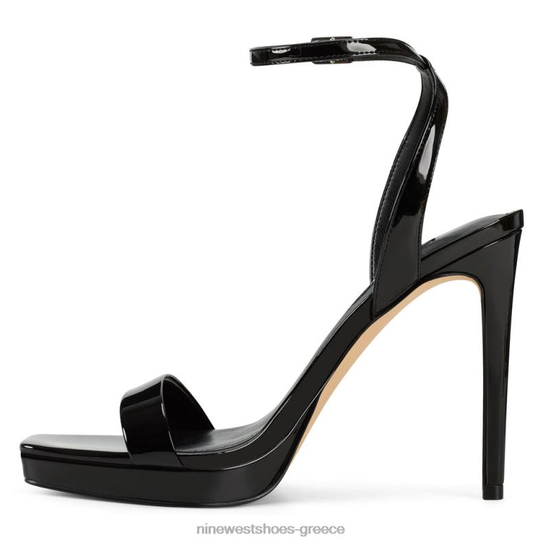 Nine West zadie πέδιλα με λουράκι στον αστράγαλο 2JJ4N1842 μαύρη πατέντα