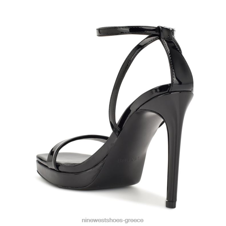 Nine West σανδάλια πλατφόρμας zilo 2JJ4N331 μαύρη πατέντα