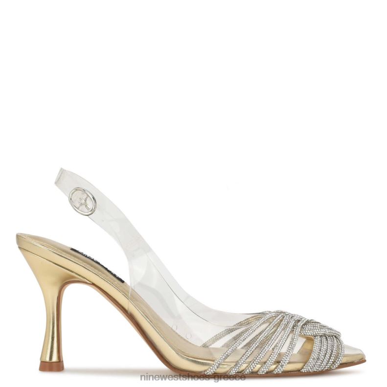 Nine West αντλίες slingback nalan 2JJ4N841 χρυσό/διαφανές κρύσταλλο - Κάντε κλικ στην εικόνα για κλείσιμο