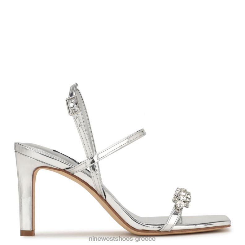 Nine West Σανδάλια slingback με τακούνι oreece 2JJ4N162 ασήμι - Κάντε κλικ στην εικόνα για κλείσιμο