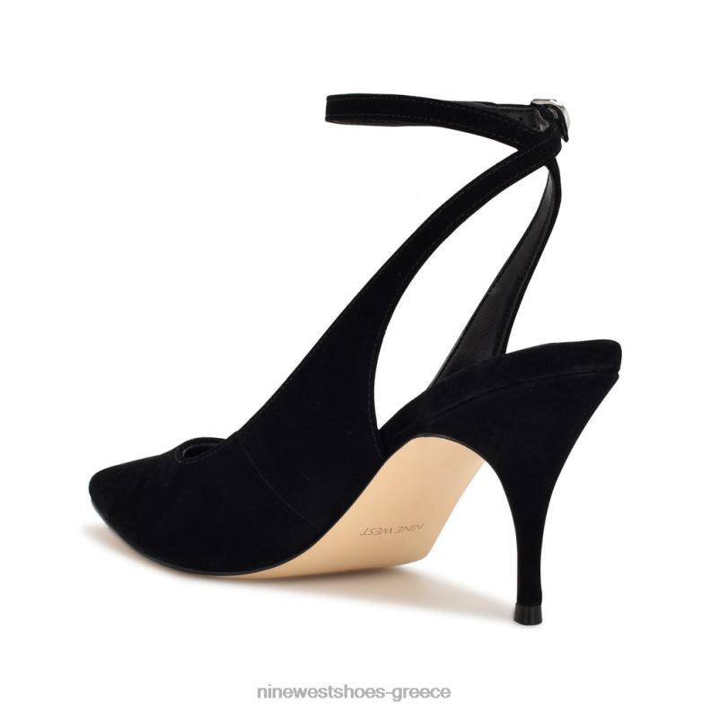 Nine West μπόκα λουράκι αστραγάλου 2JJ4N1163 μαύρο σουέτ