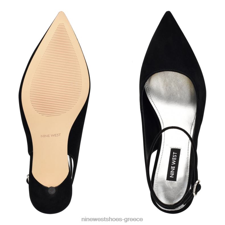 Nine West μπόκα λουράκι αστραγάλου 2JJ4N1163 μαύρο σουέτ