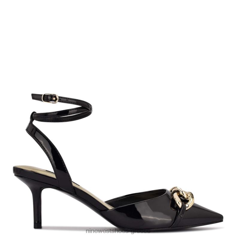 Nine West Μυτερές αντλίες για τα δάχτυλα arnice 2JJ4N1176 μαύρη πατέντα