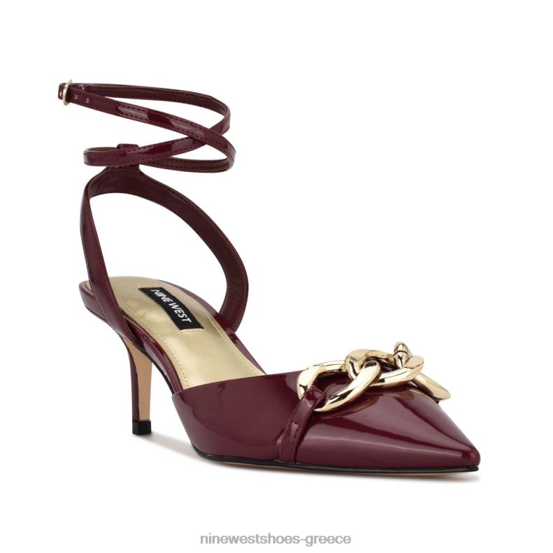 Nine West Μυτερές αντλίες για τα δάχτυλα arnice 2JJ4N1178 σκούρο κόκκινο δίπλωμα ευρεσιτεχνίας