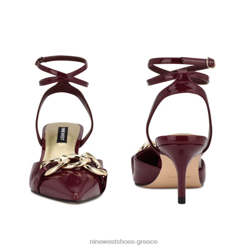 Nine West Μυτερές αντλίες για τα δάχτυλα arnice 2JJ4N1178 σκούρο κόκκινο δίπλωμα ευρεσιτεχνίας