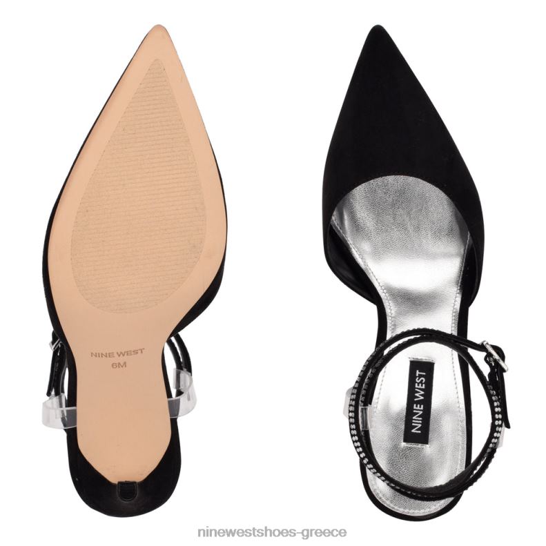 Nine West αντλίες περιτυλίγματος αστραγάλου 2JJ4N1424 μαύρο/διαυγές