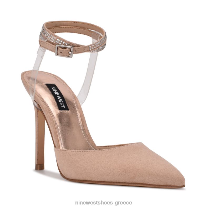 Nine West αντλίες περιτυλίγματος αστραγάλου 2JJ4N1425 ελάχιστα γυμνός/καθαρός