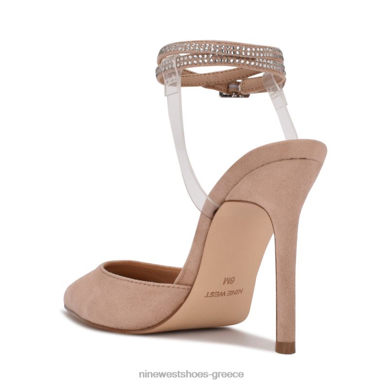 Nine West αντλίες περιτυλίγματος αστραγάλου 2JJ4N1425 ελάχιστα γυμνός/καθαρός