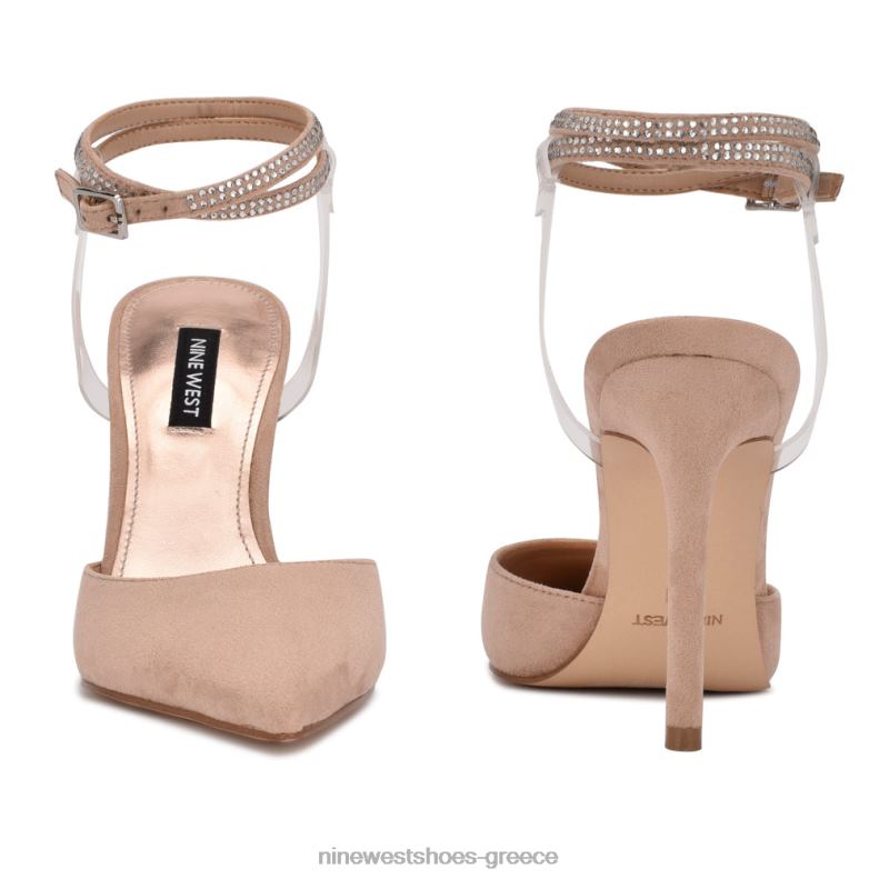 Nine West αντλίες περιτυλίγματος αστραγάλου 2JJ4N1425 ελάχιστα γυμνός/καθαρός