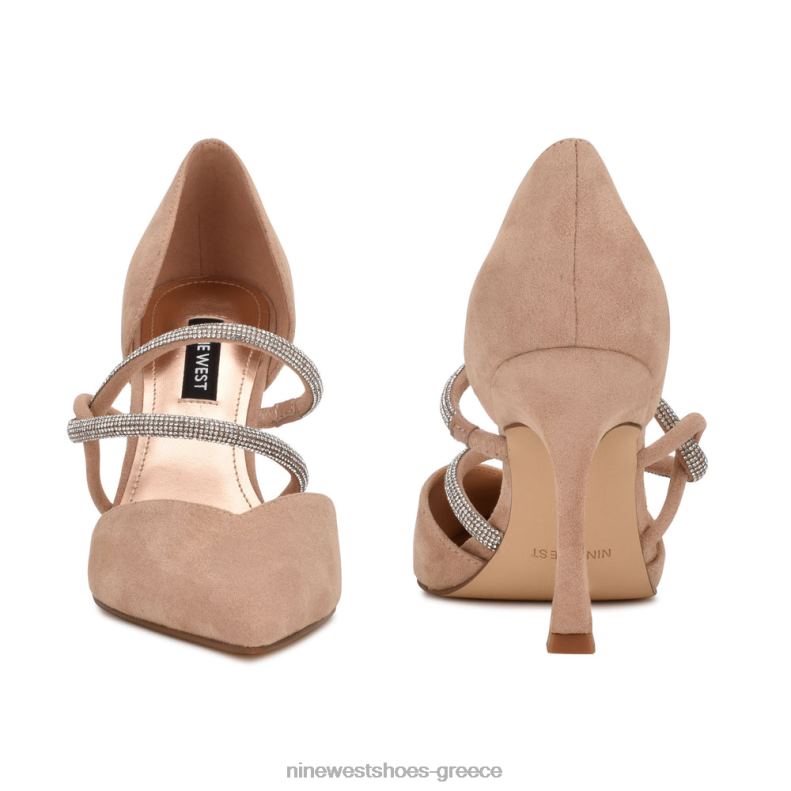 Nine West σπινθήρες φόρεμα αντλίες 2JJ4N1434 μόλις γυμνό σουέτ