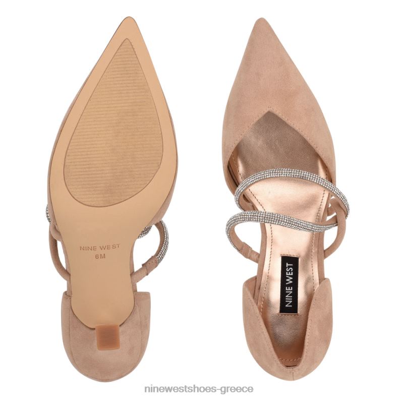 Nine West σπινθήρες φόρεμα αντλίες 2JJ4N1434 μόλις γυμνό σουέτ