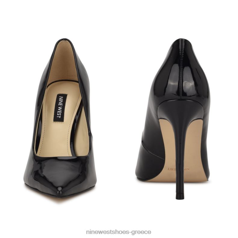 Nine West φρέσκες μυτερές αντλίες 2JJ4N1445 μαύρη πατέντα