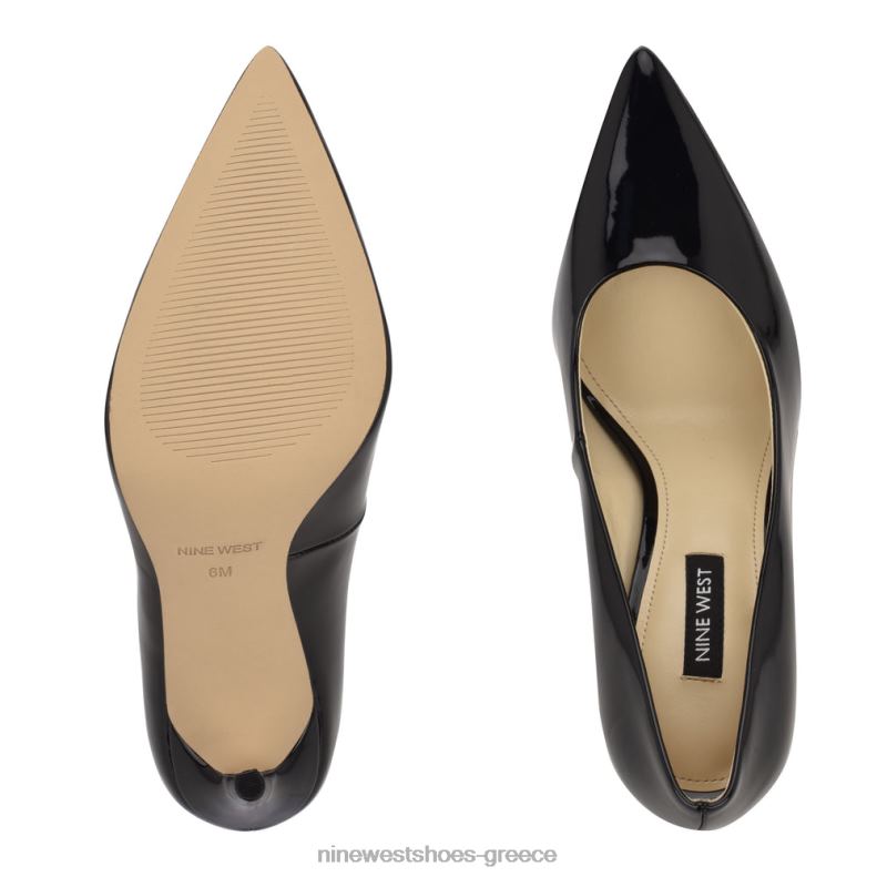 Nine West φρέσκες μυτερές αντλίες 2JJ4N1445 μαύρη πατέντα