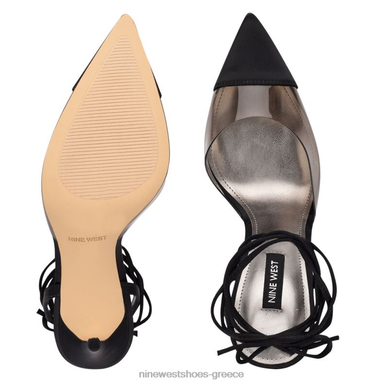 Nine West αντλίες περιτυλίγματος αστραγάλου 2JJ4N1647 μαύρος καπνός