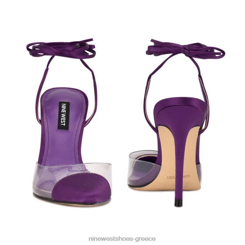 Nine West αντλίες περιτυλίγματος αστραγάλου 2JJ4N1675 μωβ/διαφανές