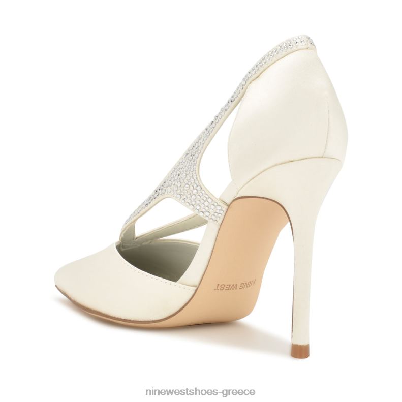 Nine West μυτερές αντλίες φαντασίας 2JJ4N1805 ιβουάρ σατέν κρύσταλλο