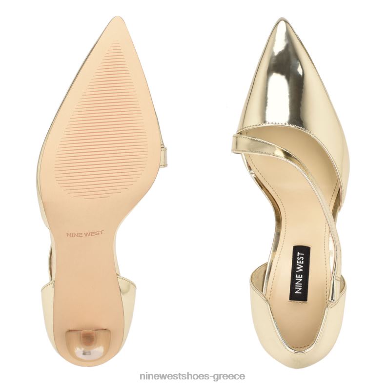 Nine West ιπτάμενες μυτερές αντλίες δακτύλων 2JJ4N1822 καθρέφτης πλατίνο μεταλλικός