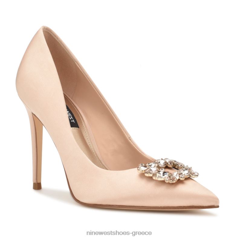 Nine West φανα μυτερές αντλίες για τα δάχτυλα 2JJ4N1830 γυμνό σατέν κρύσταλλο