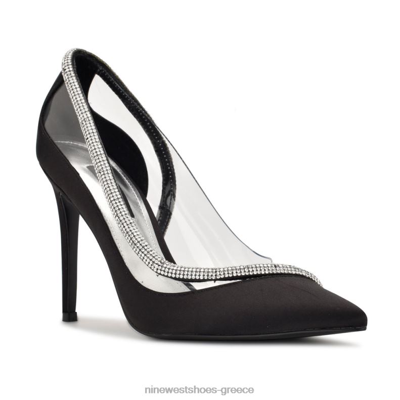 Nine West μυτερές αντλίες για τα δάχτυλα 2JJ4N1854 μαύρο σατέν