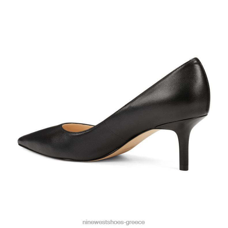 Nine West μυτερές αντλίες για τα δάχτυλα αρλέν 2JJ4N2369 μαύρο δέρμα