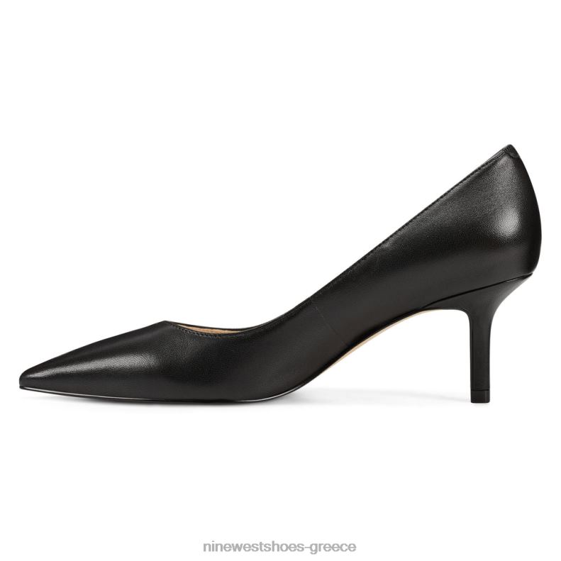 Nine West μυτερές αντλίες για τα δάχτυλα αρλέν 2JJ4N2369 μαύρο δέρμα