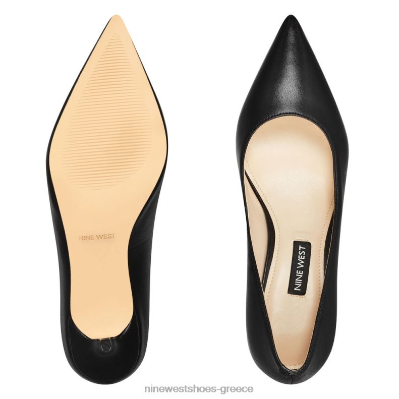 Nine West μυτερές αντλίες για τα δάχτυλα αρλέν 2JJ4N2369 μαύρο δέρμα