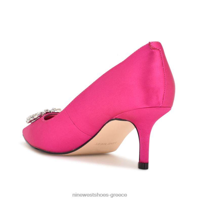 Nine West μυτερές αντλίες μύτης avolon 2JJ4N1848 ροζ σατέν κρύσταλλο