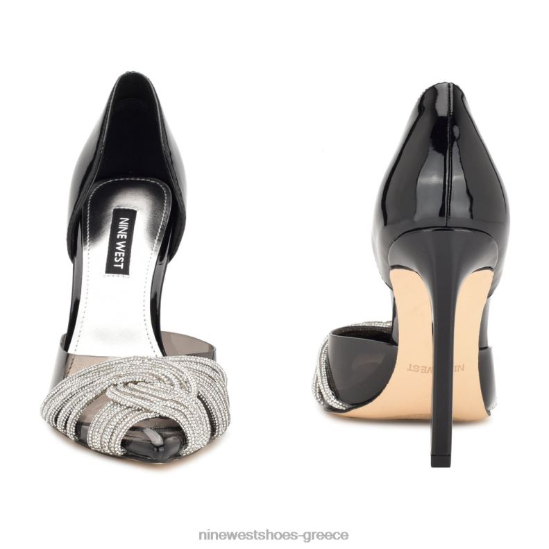 Nine West αντλίες τοστ d'orsay 2JJ4N1499 μαύρο/διαφανές κρύσταλλο