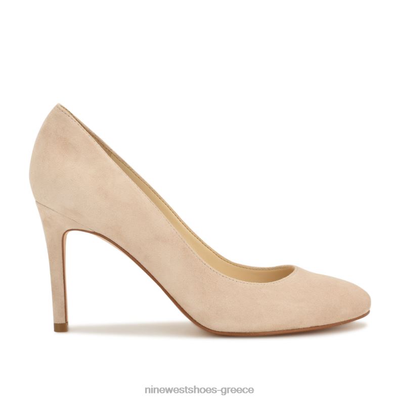 Nine West dylan στρογγυλές αντλίες δακτύλων 2JJ4N2085 μόλις γυμνό σουέτ