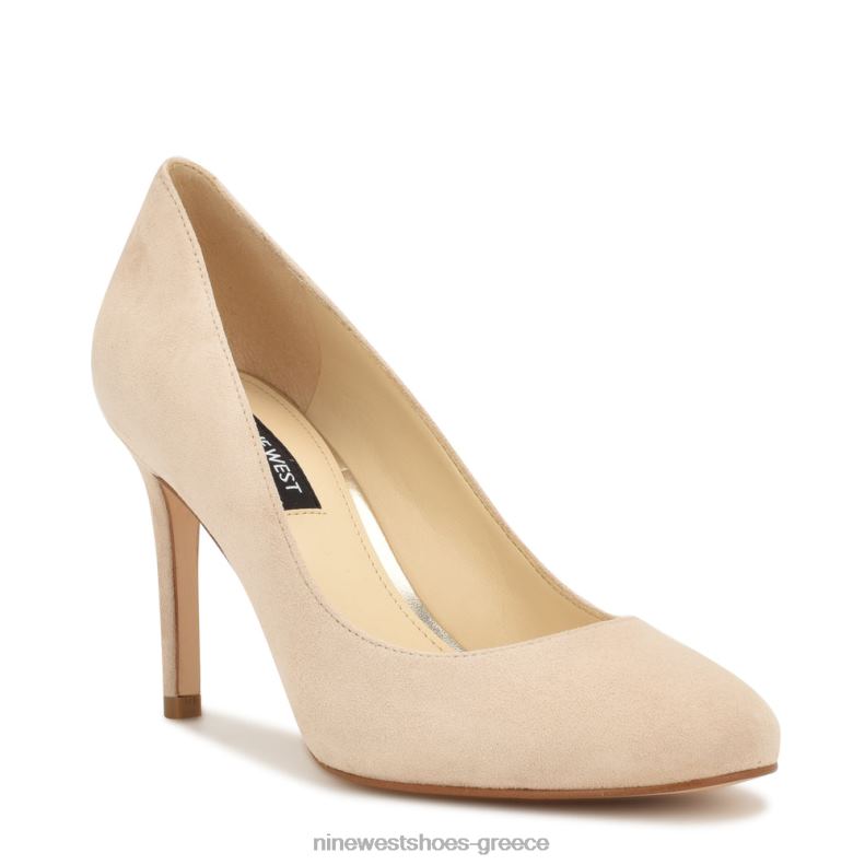 Nine West dylan στρογγυλές αντλίες δακτύλων 2JJ4N2085 μόλις γυμνό σουέτ