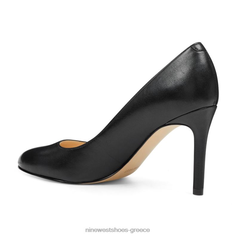 Nine West dylan στρογγυλές αντλίες δακτύλων 2JJ4N2371 μαύρο δέρμα