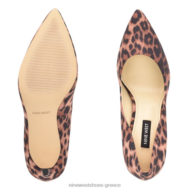 Nine West μυτερές αντλίες για τα δάχτυλα ezra 2JJ4N2113 μαύρισμα λεοπάρδαλη