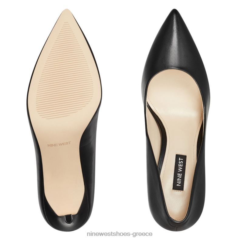 Nine West μυτερές αντλίες για τα δάχτυλα ezra 2JJ4N2365 μαύρο δέρμα