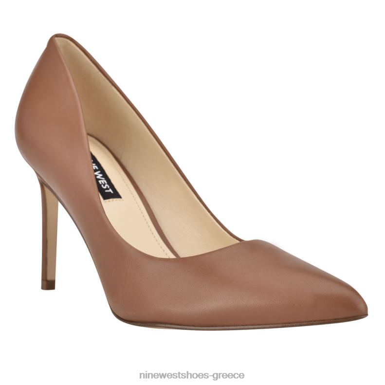 Nine West μυτερές αντλίες για τα δάχτυλα ezra 2JJ4N2398 ανοιχτό καφέ δέρμα