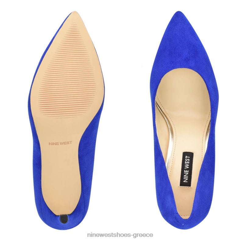 Nine West μυτερές αντλίες για τα δάχτυλα ezra 2JJ4N911 μεσαίο μπλε σουέτ