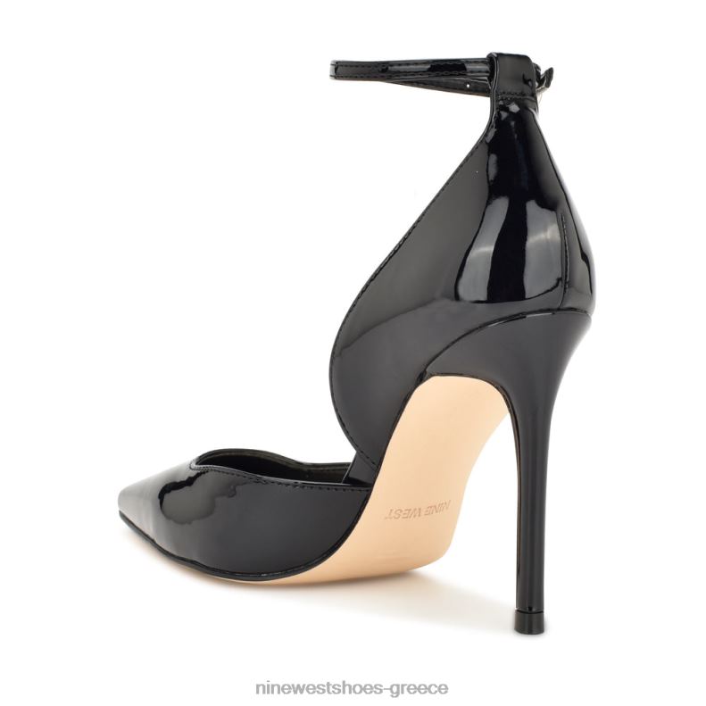 Nine West αντλίες αστραγάλου finda d'orsay 2JJ4N1385 μαύρη πατέντα