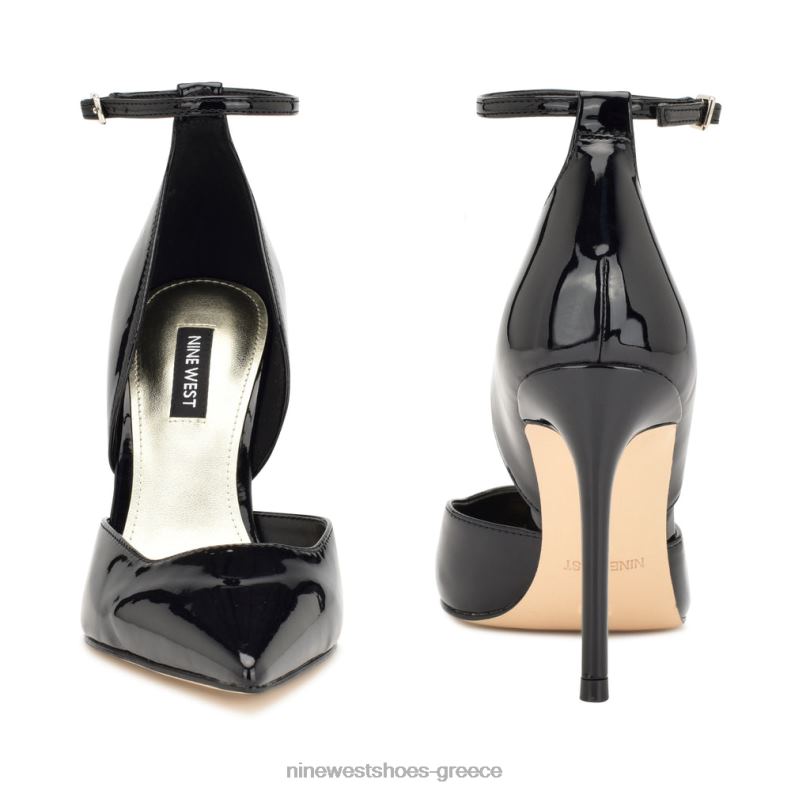 Nine West αντλίες αστραγάλου finda d'orsay 2JJ4N1385 μαύρη πατέντα