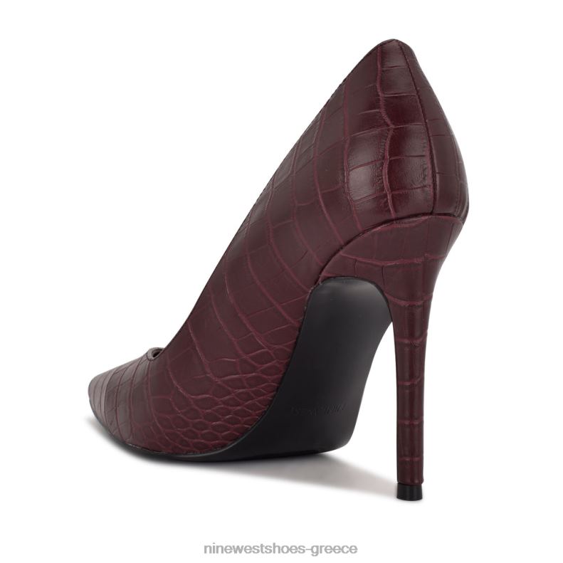 Nine West μυτερές αντλίες για τα δάχτυλα flava 2JJ4N1670 μπορντό κροκό