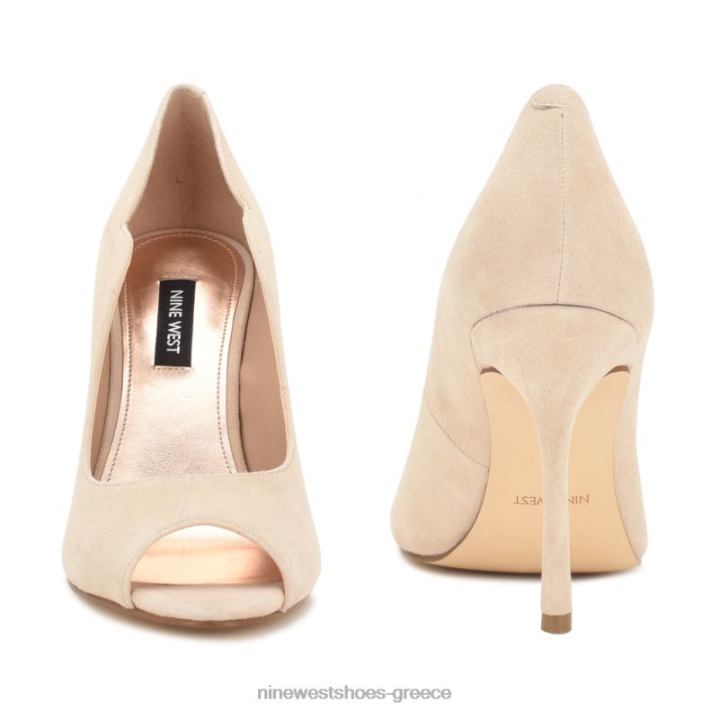 Nine West kelyan peep toe αντλίες 2JJ4N1400 ελαφρύ φυσικό σουέτ