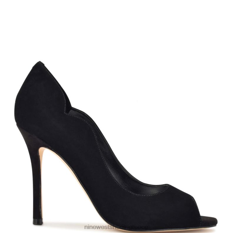 Nine West kelyan peep toe αντλίες 2JJ4N1401 μαύρο σουέτ