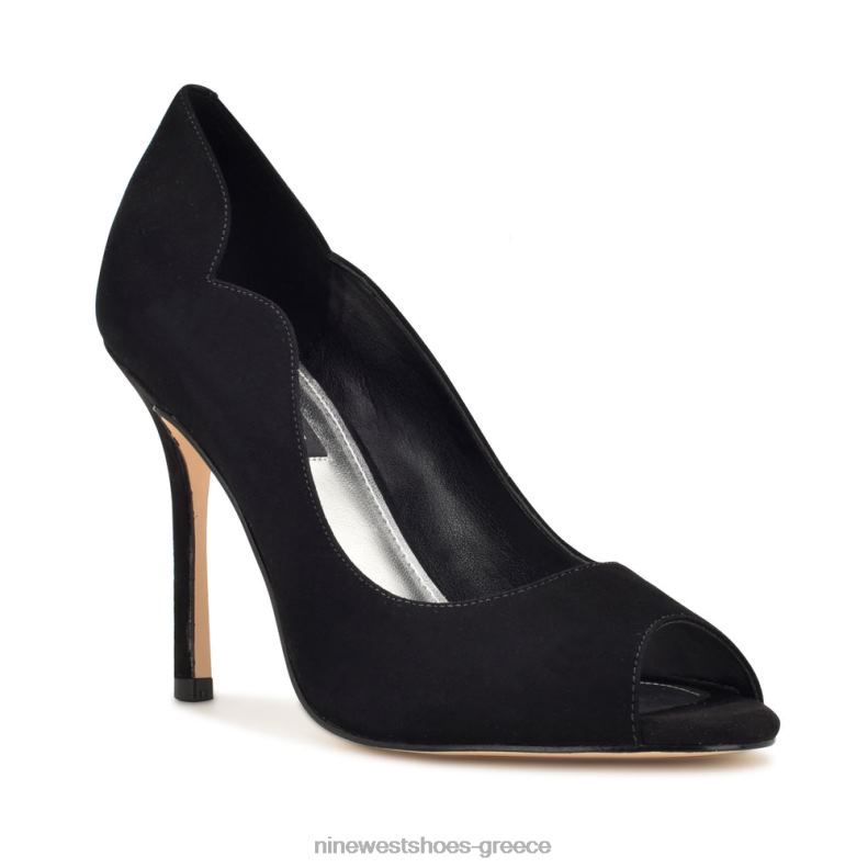 Nine West kelyan peep toe αντλίες 2JJ4N1401 μαύρο σουέτ