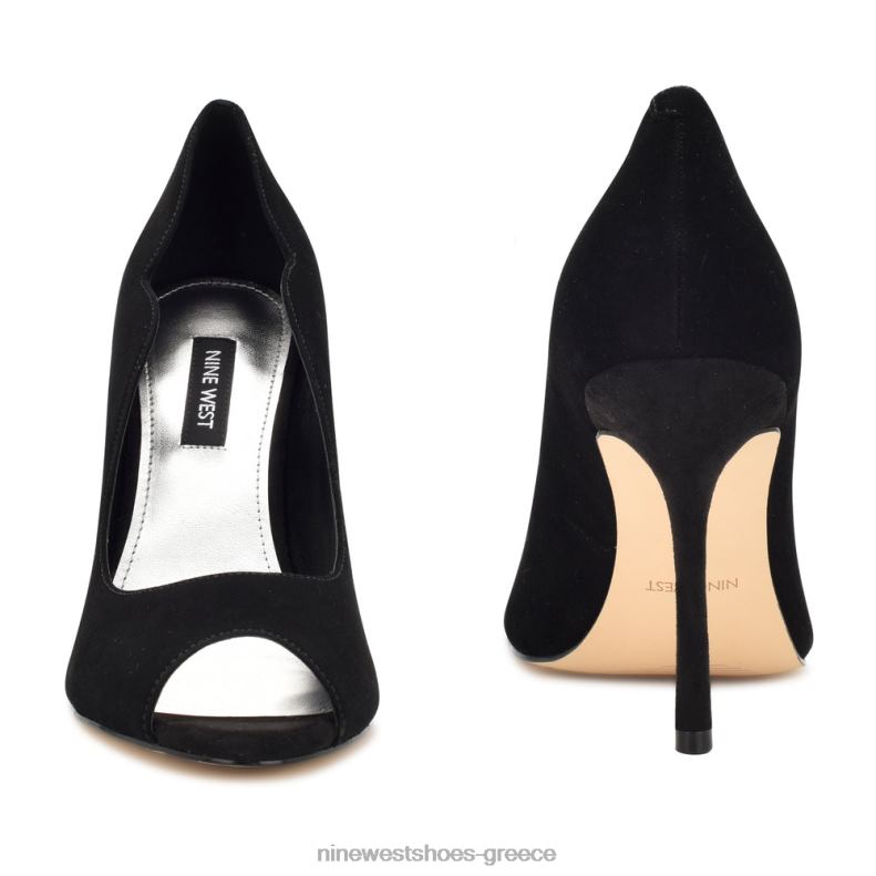 Nine West kelyan peep toe αντλίες 2JJ4N1401 μαύρο σουέτ