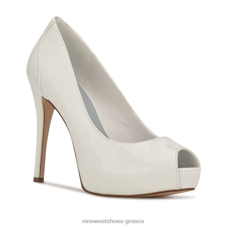 Nine West αντλίες πλατφόρμας peep toe hizzia 2JJ4N1451 λευκό ιριδίζον