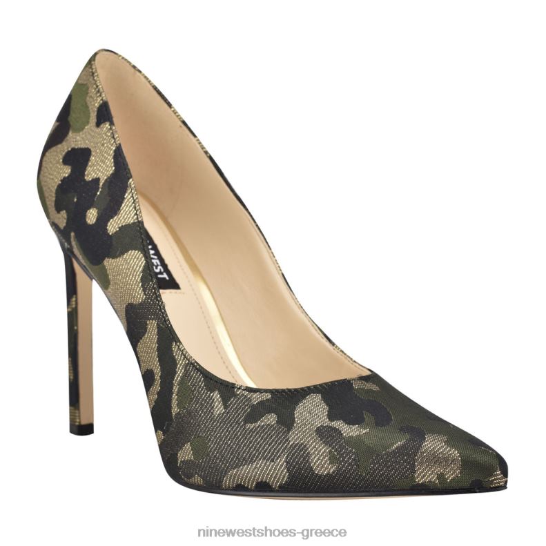 Nine West μυτερές αντλίες ποδιών tatiana 2JJ4N1482 μεταλλικό camo